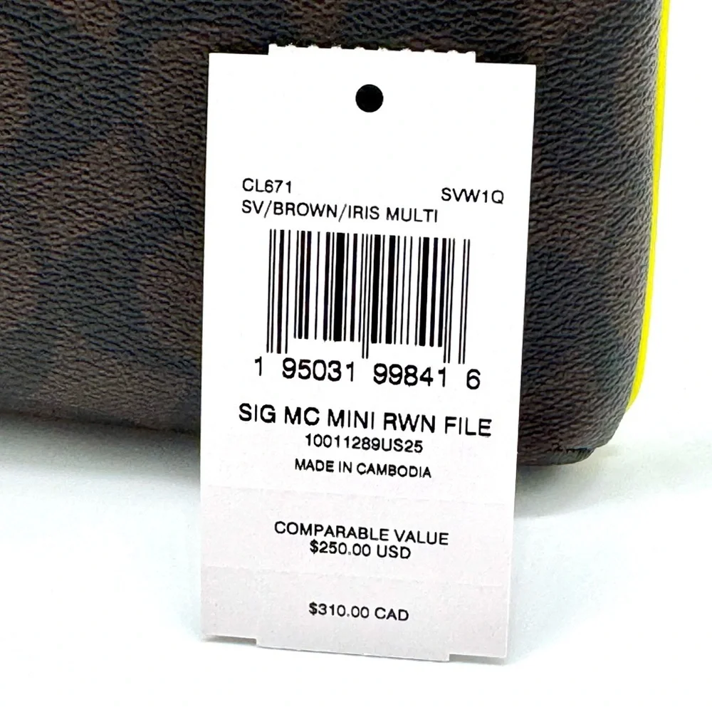 Coach Mini Rowan File Bag - SV/Brown/Iris Multi